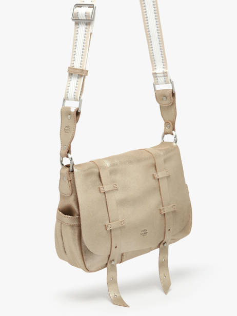 Cross Body Tas Vintage Leder Mila louise Zilver vintage 30172X ander zicht 2